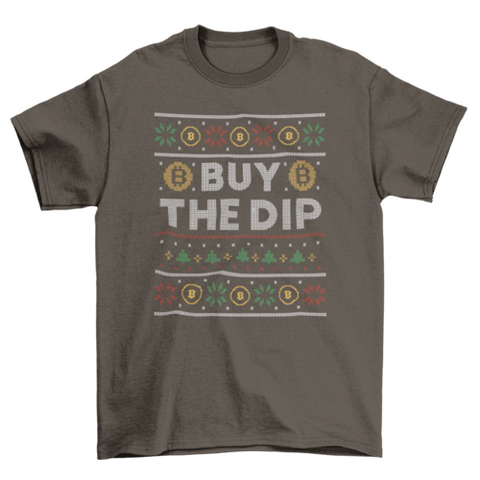 Cryptocurrency christmas sweater w/ quote "Buy the dip" t-shirt