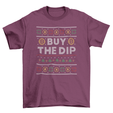 Cryptocurrency christmas sweater w/ quote "Buy the dip" t-shirt